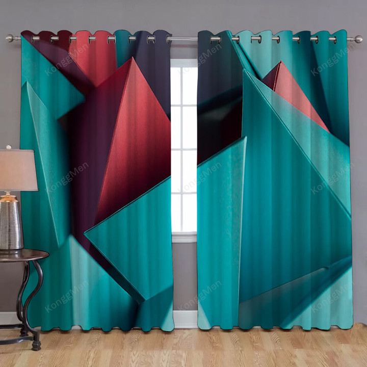 Pyramids Window Curtains - Triangles Blackout Curtains, Living Room Curtains For Window