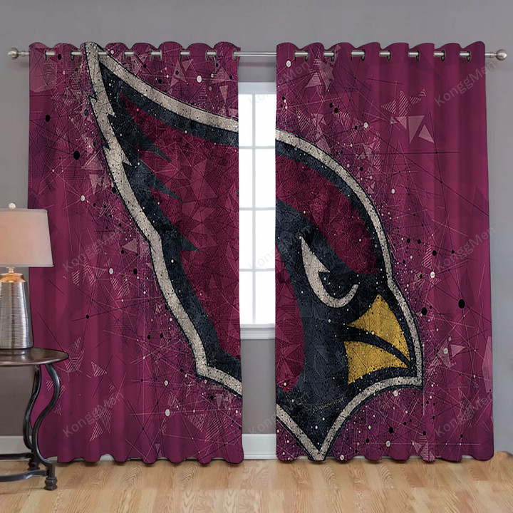 Arizona Cardinals Logo Window Curtains - Geometric Blackout Curtains, Living Room Curtains For Window