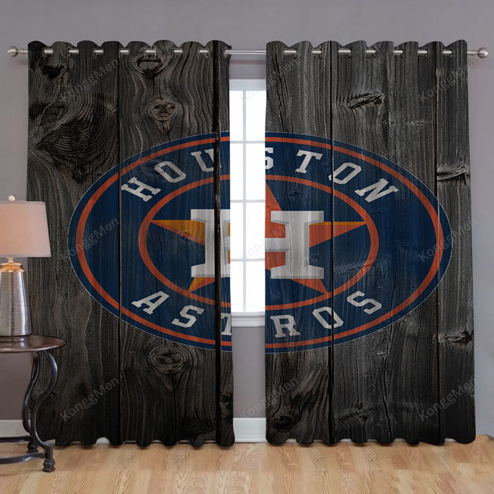 Houston Astros Window Curtains - Blackout Curtains, Living Room Curtains For Window
