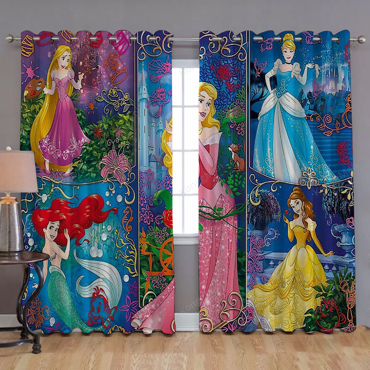 Disney Princesses Window Curtains - Red Rapunzel Blackout Curtains, Living Room Curtains For Window