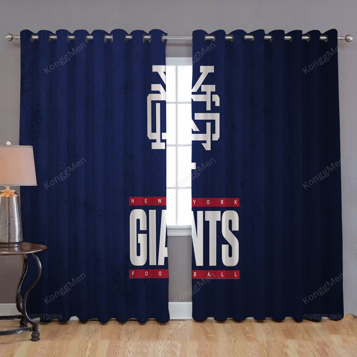 New York Giants Window Curtains - Blackout Curtains, Living Room Curtains For Window