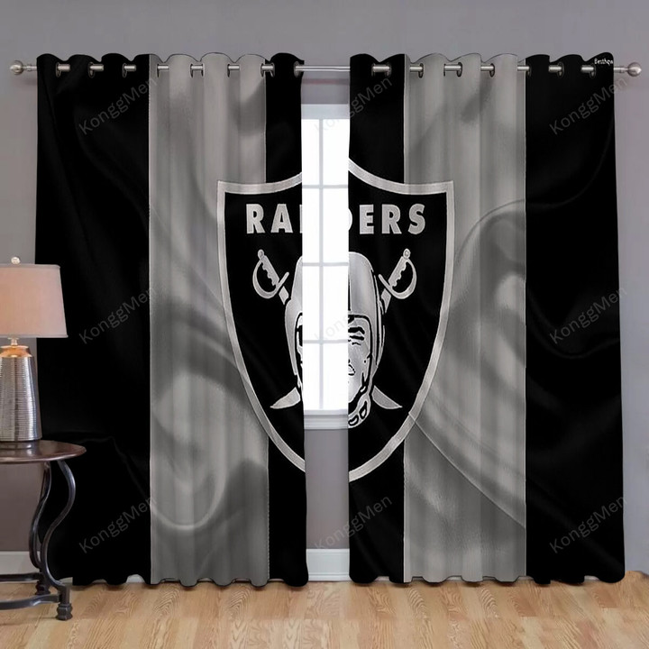 Oakland Raiders Window Curtains - American Football Blackout Curtains, Living Room Curtains For Window