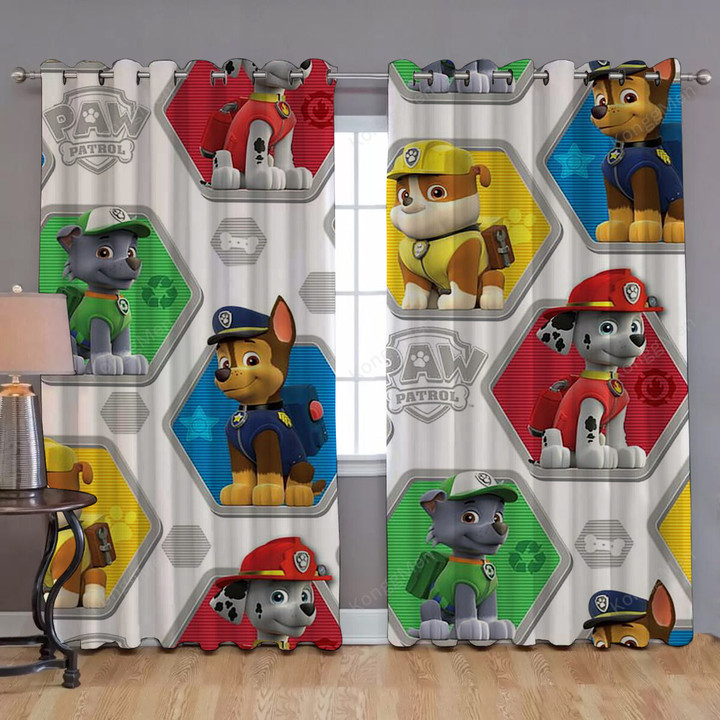 Paw Patrol Members Window Curtains - Chase Everest Blackout Curtains, Living Room Curtains For Window