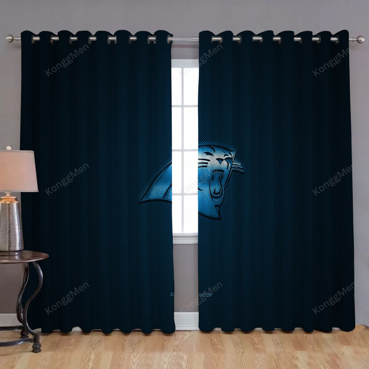 Carolina Panthers 8 Window Curtains - Blackout Curtains, Living Room Curtains For Window