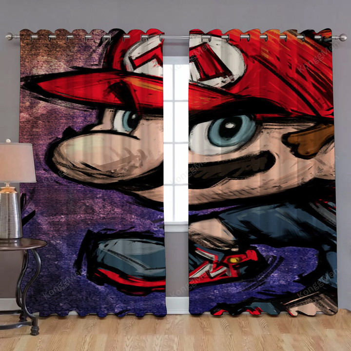 Super-Mario Window Curtains - Games Mario Blackout Curtains, Living Room Curtains For Window