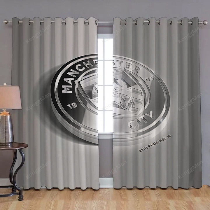 Manchester City Fc Window Curtains - English Football Club001 Blackout Curtains, Living Room Curtains For Window