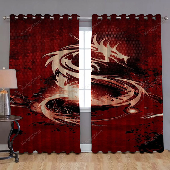 Monster And Dragon Window Curtains - Monster And Dragon Blackout Curtains, Living Room Curtains For Window