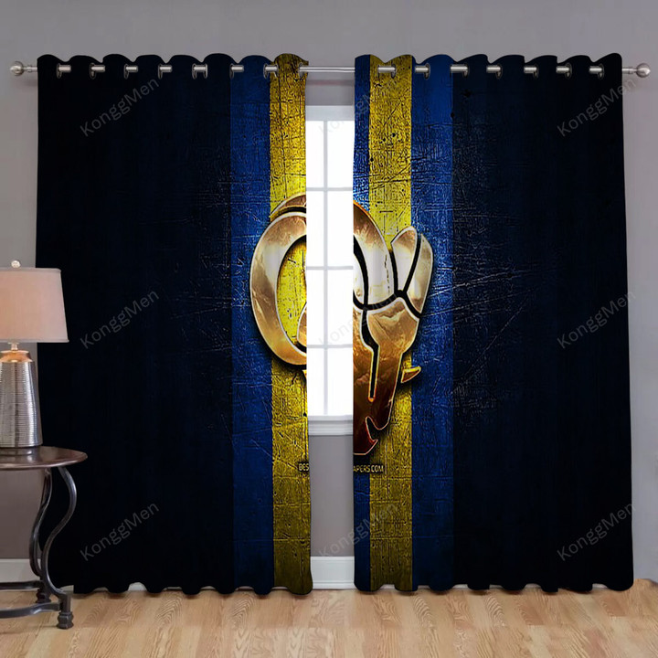 Los Angeles Rams New Logo Window Curtains - 2020 Nfl Blackout Curtains, Living Room Curtains For Window