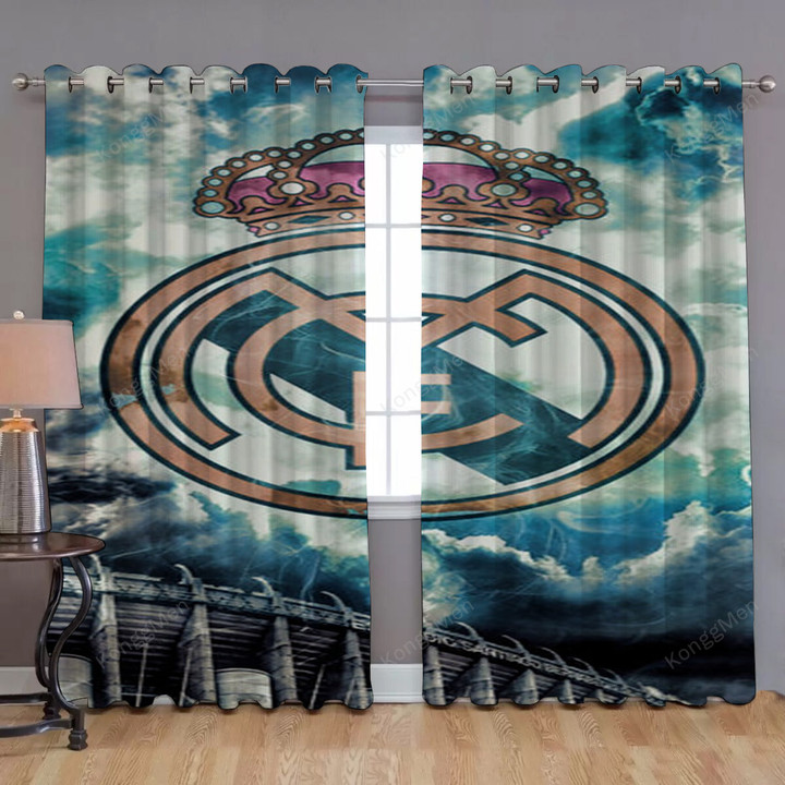 Real Madrid Window Curtains - Sport Blackout Curtains, Living Room Curtains For Window