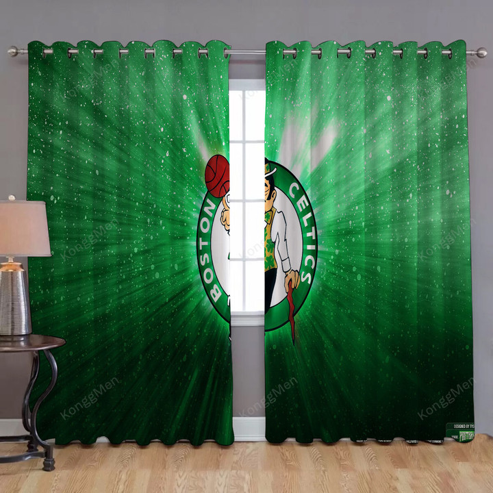 Boston Celtics 1 Window Curtains - Blackout Curtains, Living Room Curtains For Window