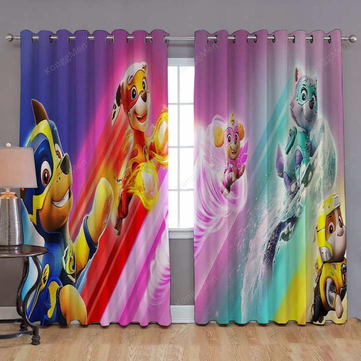 Paw Patrol Mighty Pups Window Curtains - Blackout Curtains, Living Room Curtains For Window