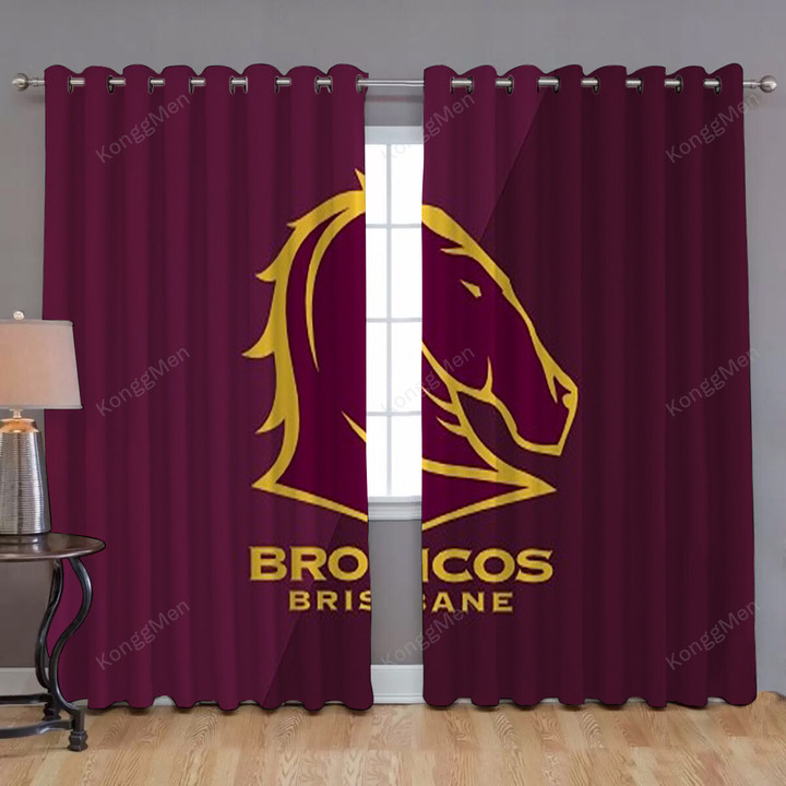 Brisbane Broncos Five Eighth Window Curtains - Blackout Curtains, Living Room Curtains For Window