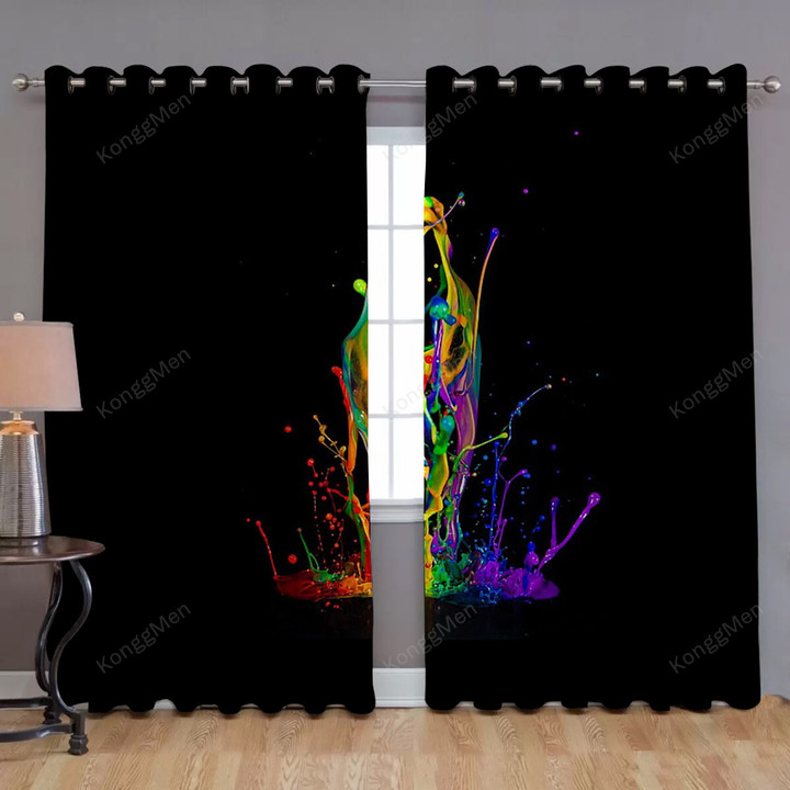 Color Splash Window Curtains - Colorful Blackout Curtains, Living Room Curtains For Window