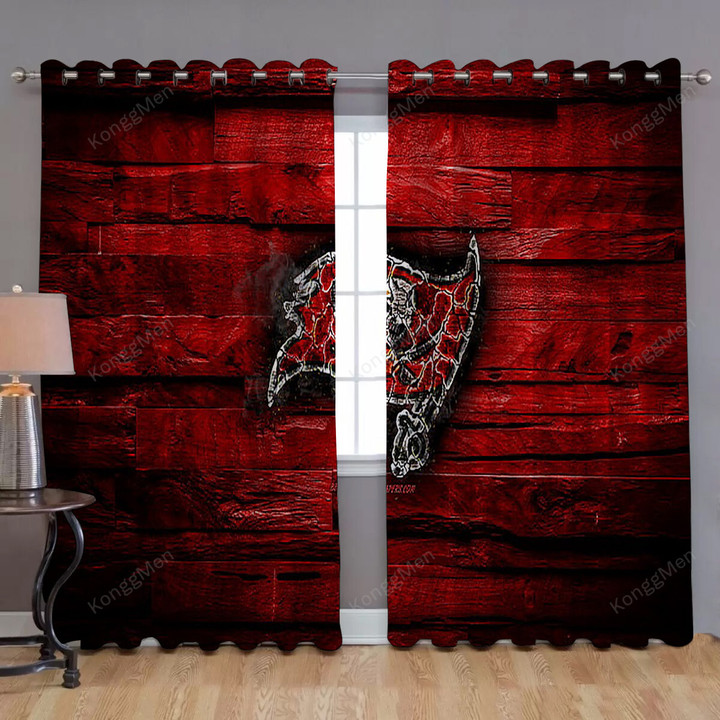 Tampa Bay Buccaneers Scorched Logo Window Curtains - Nfl Blackout Curtains, Living Room Curtains For Window