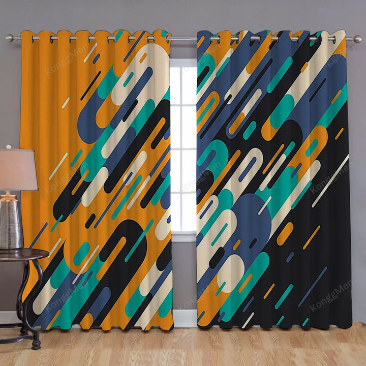 Abstract Rays Window Curtains - Material Design Blackout Curtains, Living Room Curtains For Window