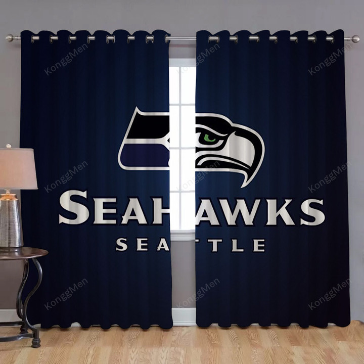 Seahawks Logo 4 Window Curtains - Blackout Curtains, Living Room Curtains For Window