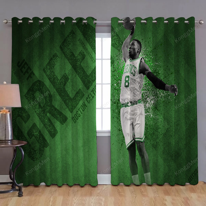 Boston Celtics 4 Window Curtains - Blackout Curtains, Living Room Curtains For Window