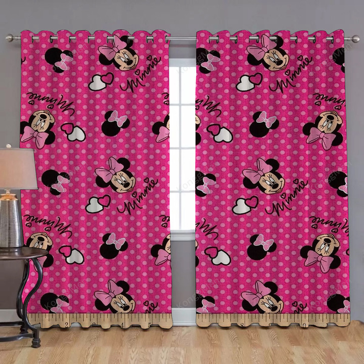 Disney Minnie Mouse Window Curtains - Blackout Curtains, Living Room Curtains For Window