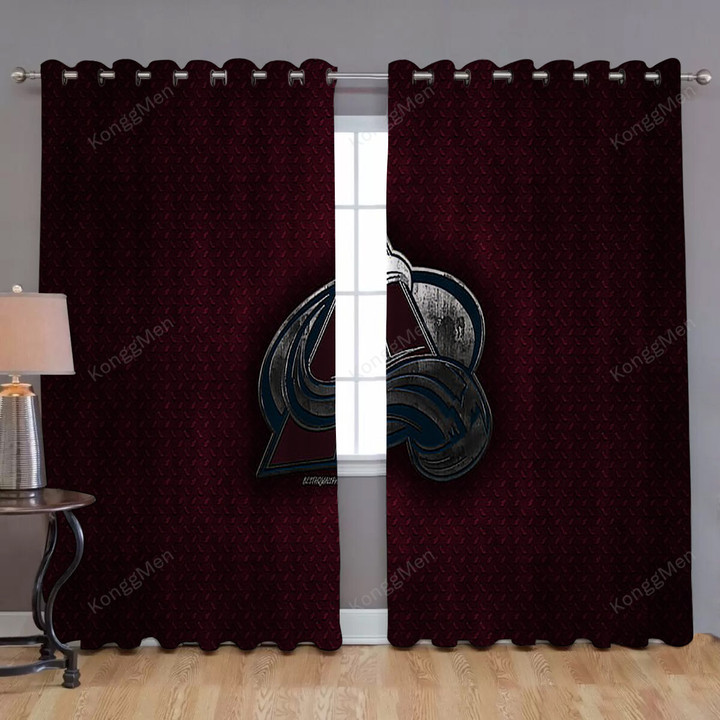 Colorado Avalanche Window Curtains - American Hockey Club Blackout Curtains, Living Room Curtains For Window