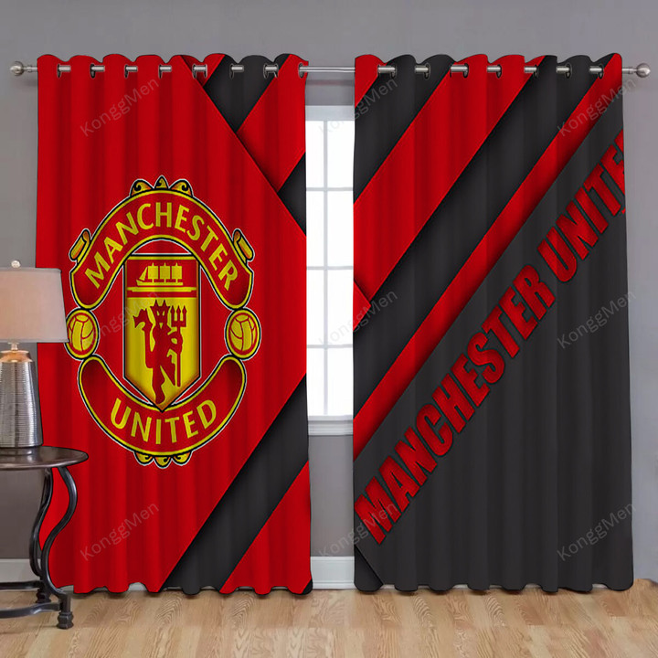 Manchester United Window Curtains - Mu England Blackout Curtains, Living Room Curtains For Window