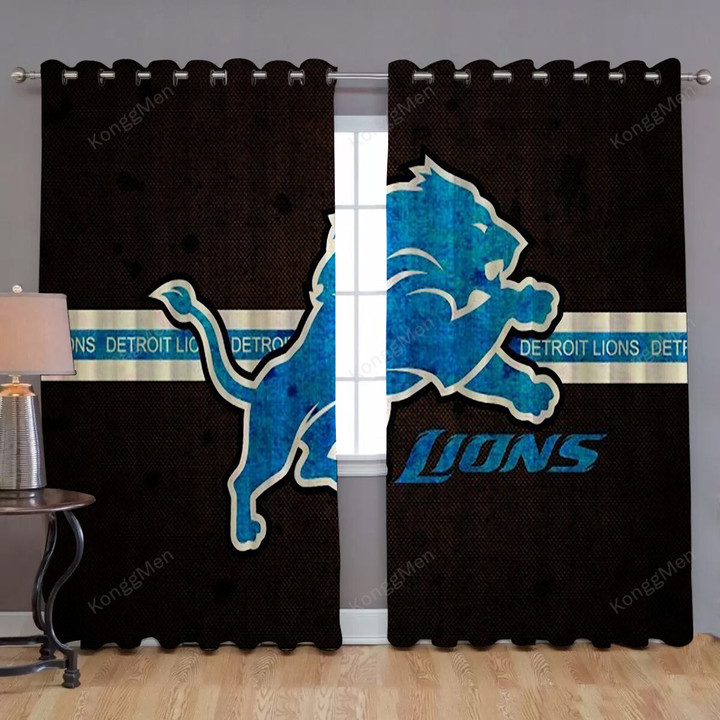 Detroit Lions 1 Window Curtains - Blackout Curtains, Living Room Curtains For Window