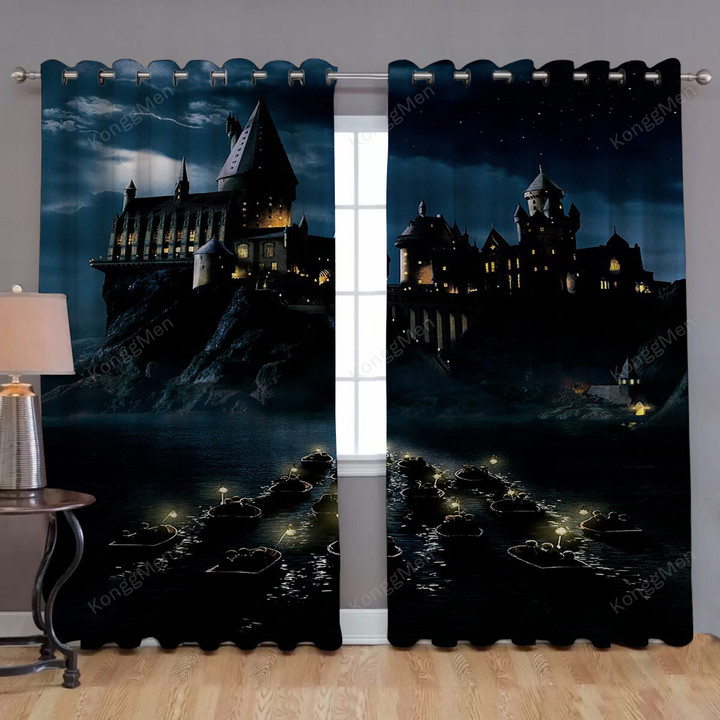 Harry Potter 1 Window Curtains - Castle Blackout Curtains, Living Room Curtains For Window