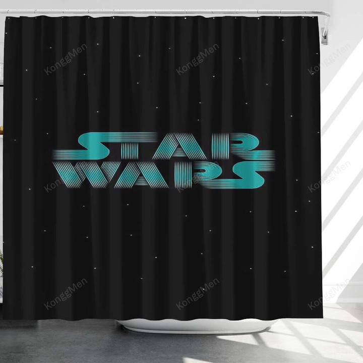 Star Wars Shower Curtains - Black Stars Bathroom Curtains, Home Decor