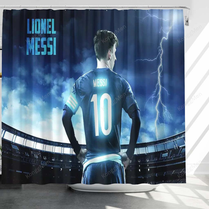 Lionel Messi Shower Curtains - Bathroom Curtains, Home Decor