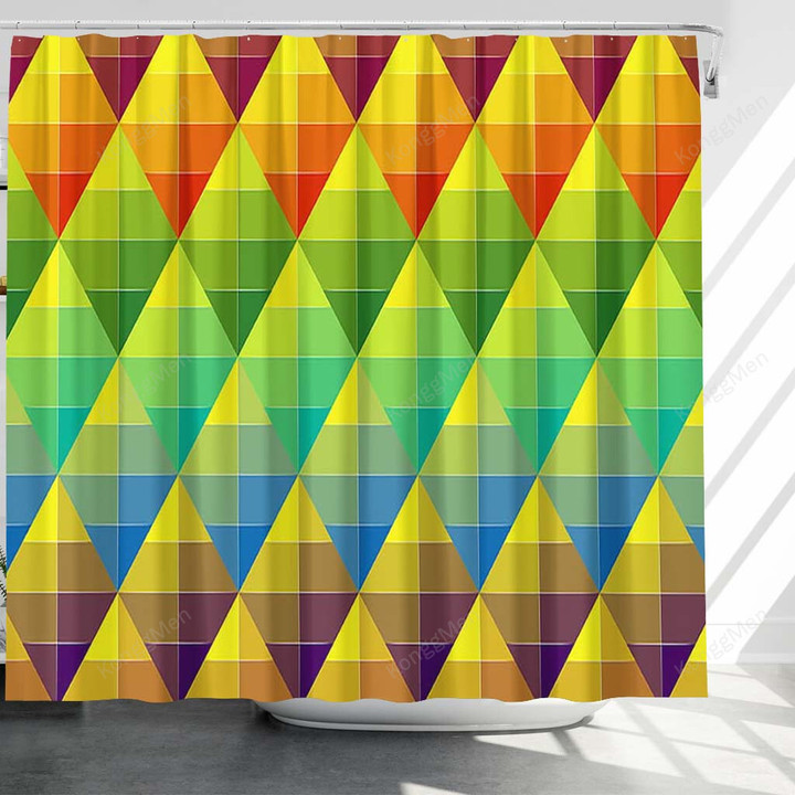 Rhombuses Petterns Geometric Shapes Shower Curtains - Bathroom Curtains, Home Decor