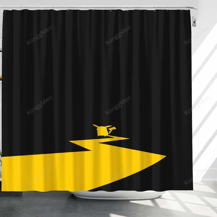 Pokemon Pikachu Shower Curtains - Amoled Black Bathroom Curtains, Home Decor