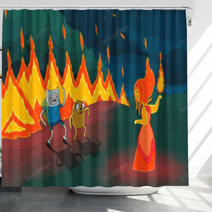 Adventure Time Shower Curtains - Finn Jake Bathroom Curtains, Home Decor