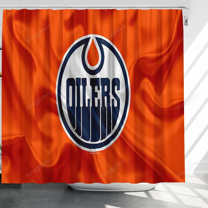 Edmonton Oilers Shower Curtains - Hockey Club Bathroom Curtains, Home Decor