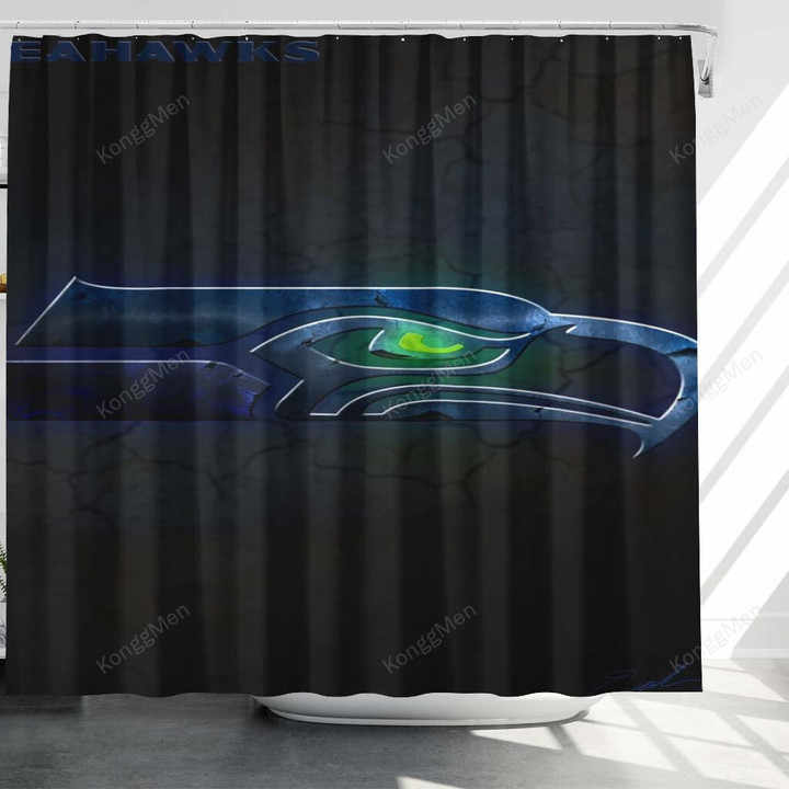 Seahawks Logo 6 Shower Curtains - Bathroom Curtains, Home Decor