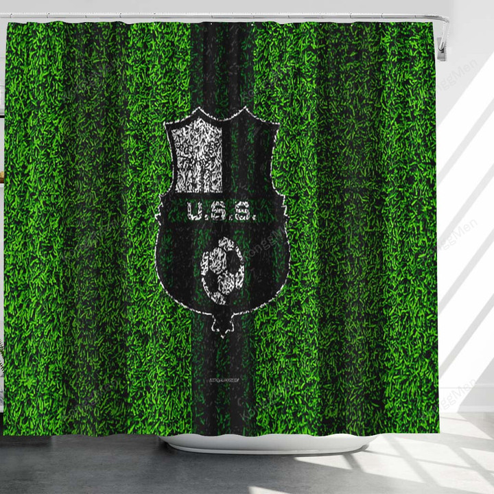 Sassuolo Fc Logo Shower Curtains - Italian Football Club Bathroom Curtains, Home Decor