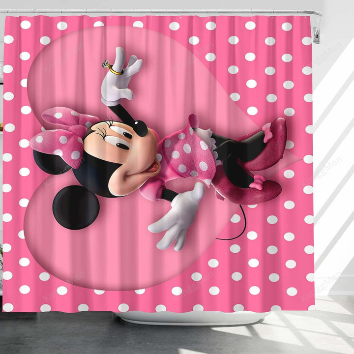 Pink Minnie Mouse Shower Curtains - Bathroom Curtains, Home Decor