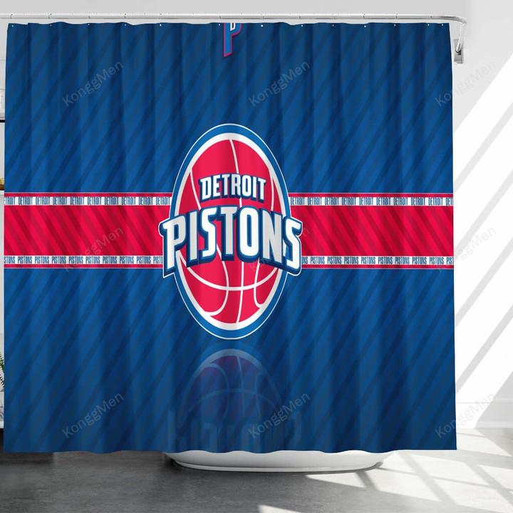 Detroit Pistons Shower Curtains - Bathroom Curtains, Home Decor