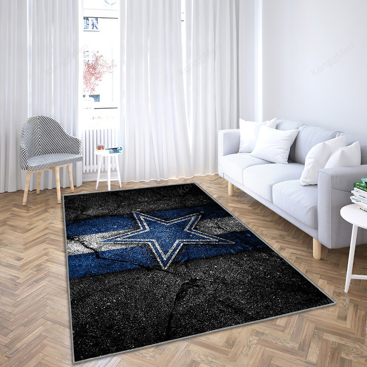 Dallas Cowboys Area Rugs - Logo Black Stone Usa Rugs, Living Room Rugs, Outdoor Rug, Washable Rugs, Rugs For Sale