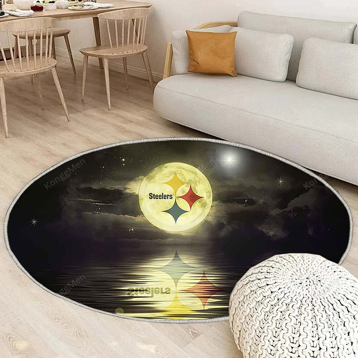 Pittsburgh Sers Rug Round, Rugs - Of Cloudy Sky Stars At Night Sers Rug Round Living Room, Carpet, Rug