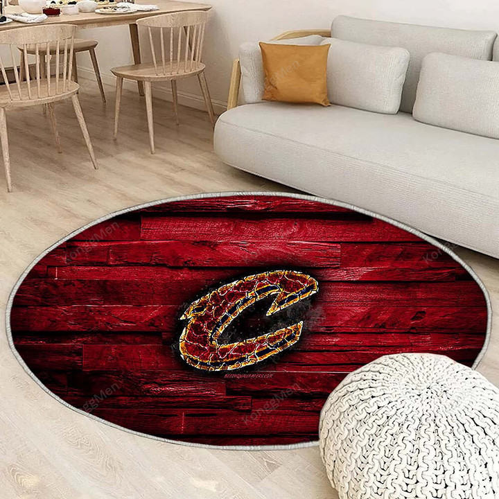 Cleveland Cavaliersrug Round, Rugs - Nba Purple Wooden Cavs Rug Round Living Room, Carpet, Rug