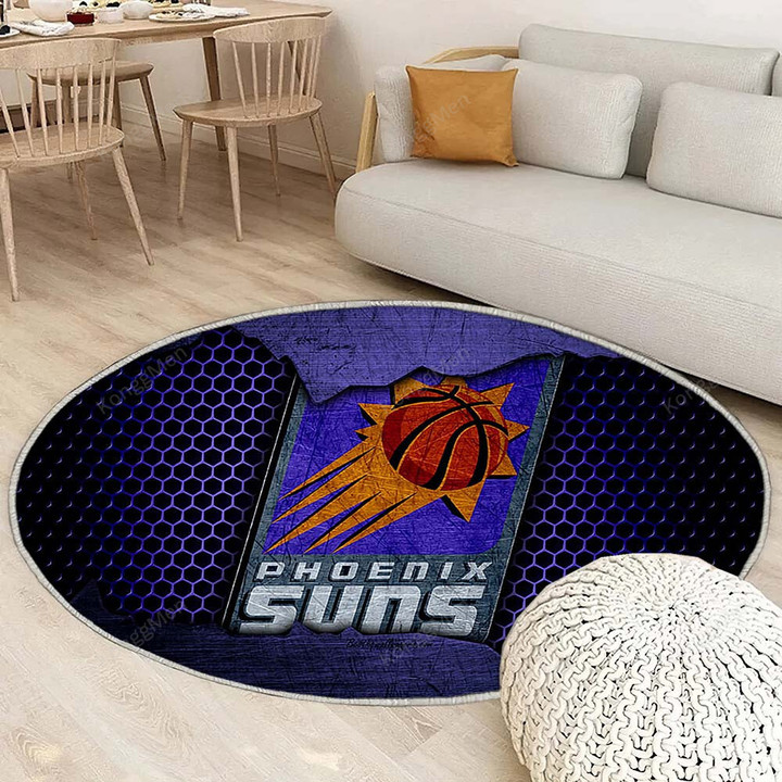 Phoenix Sunsrug Round, Rugs - Nba Basketball Western Conference Rug Round Living Room, Carpet, Rug