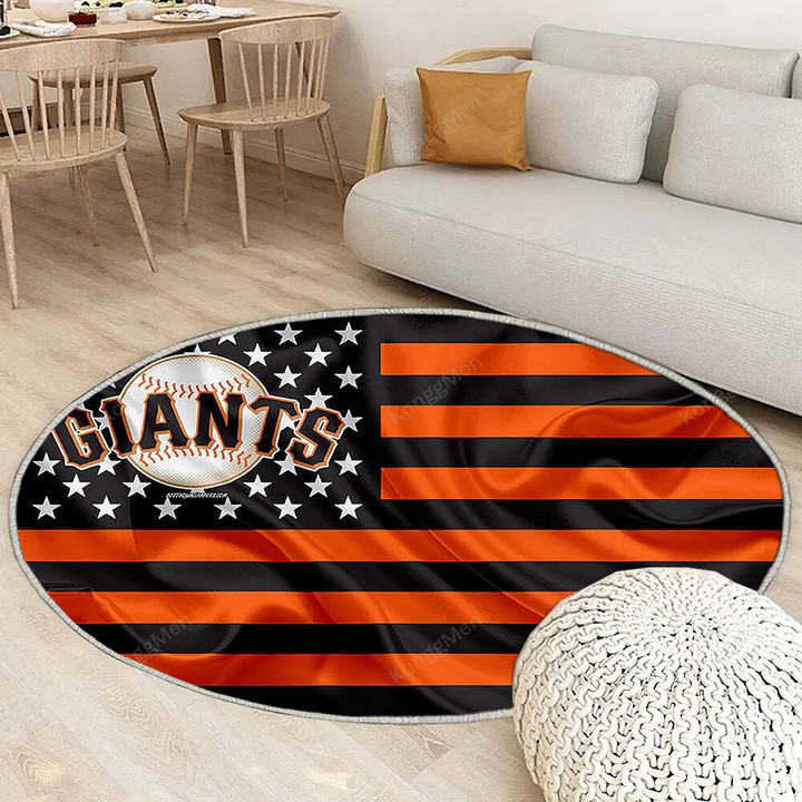 San Francisco Giantsrug Round, Rugs - American Baseball Club American Flag Black Orange Flag Rug Round Living Room, Carpet, Rug