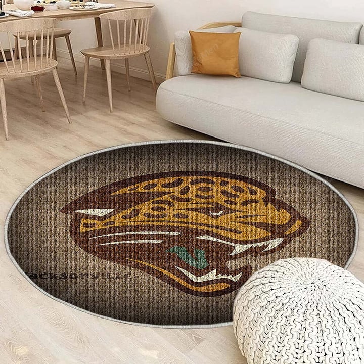 Jacksonville Jaguars Teamrug Round, Rugs - Rug Round Living Room, Carpet, Rug