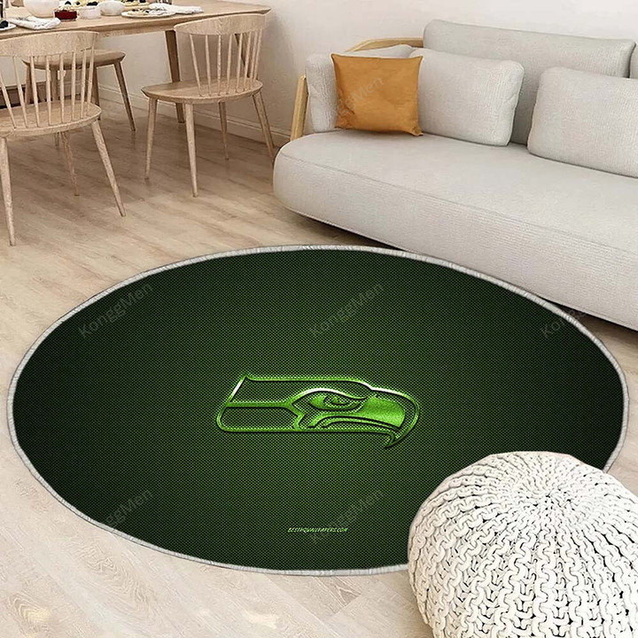 Seattle Seahawksrug Round, Rugs - American Football Club Nfl Green Rug Round Living Room, Carpet, Rug