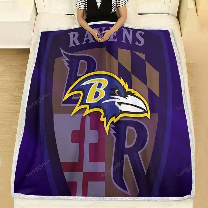 Baltimore Ravens Fleece Blanket - Nfl Baltimore Football Soft Blanket, Warm Blanket