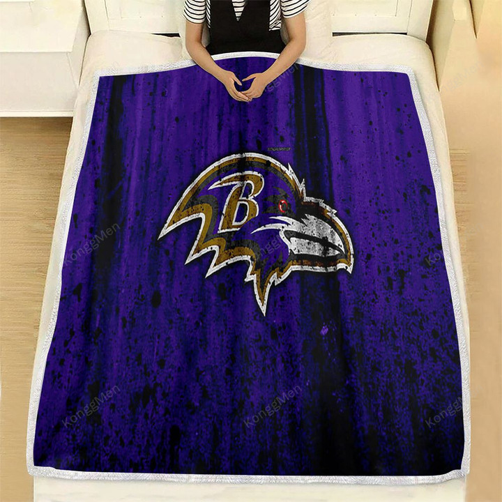 Baltimore Ravens Nfl Fleece Blanket - Grunge Stone  Soft Blanket, Warm Blanket