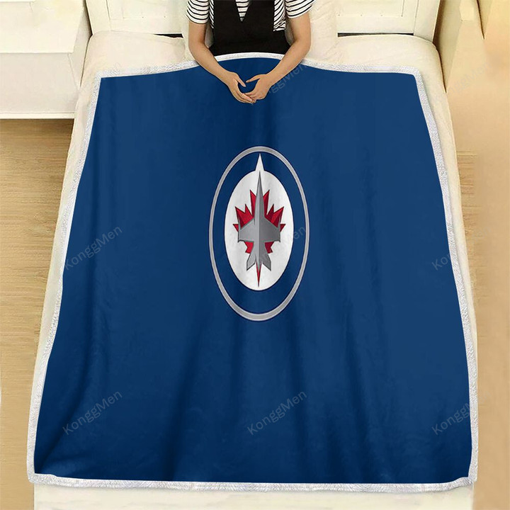 1920200 Winnipeg Jets New Rcaf Blue Fleece Blanket - Soft Blanket, Warm Blanket