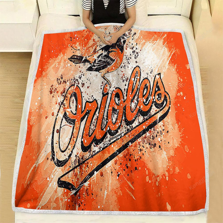 Baltimore Orioles Grunge American Baseball Club Fleece Blanket - Mlb Orange  Soft Blanket, Warm Blanket