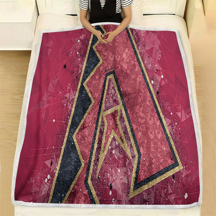 Arizona Diamondbacks American Baseball Club Fleece Blanket - Geometric Red Abstract National League Soft Blanket, Warm Blanket