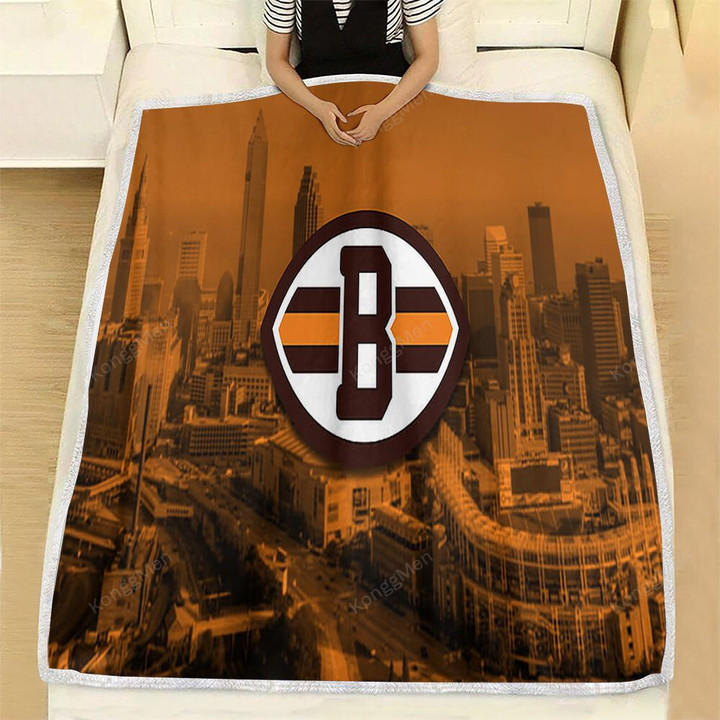 American Football Cleveland Browns Nfl  Fleece Blanket - Cityscape Cleveland Browns  Soft Blanket, Warm Blanket