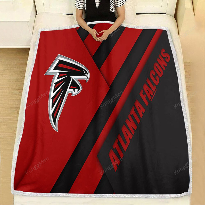 Atlanta Falcons Fleece Blanket - Nfl Red Black Abstraction  Soft Blanket, Warm Blanket